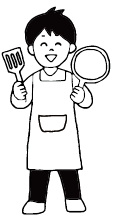 料理する男性