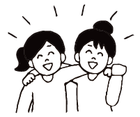 肩を組む女性たち
