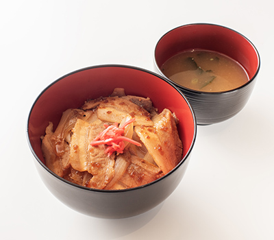しょうが焼き丼(味噌汁つき)